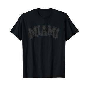 Miami Arched Text Outline T-Shirt